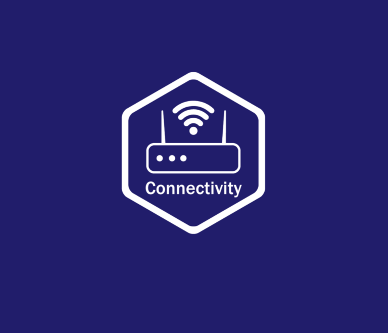 Trust-wide network connectivity icon featuring a Wi-Fi router and wireless signal, representing secure internet infrastructure, school connectivity, and managed IT services.